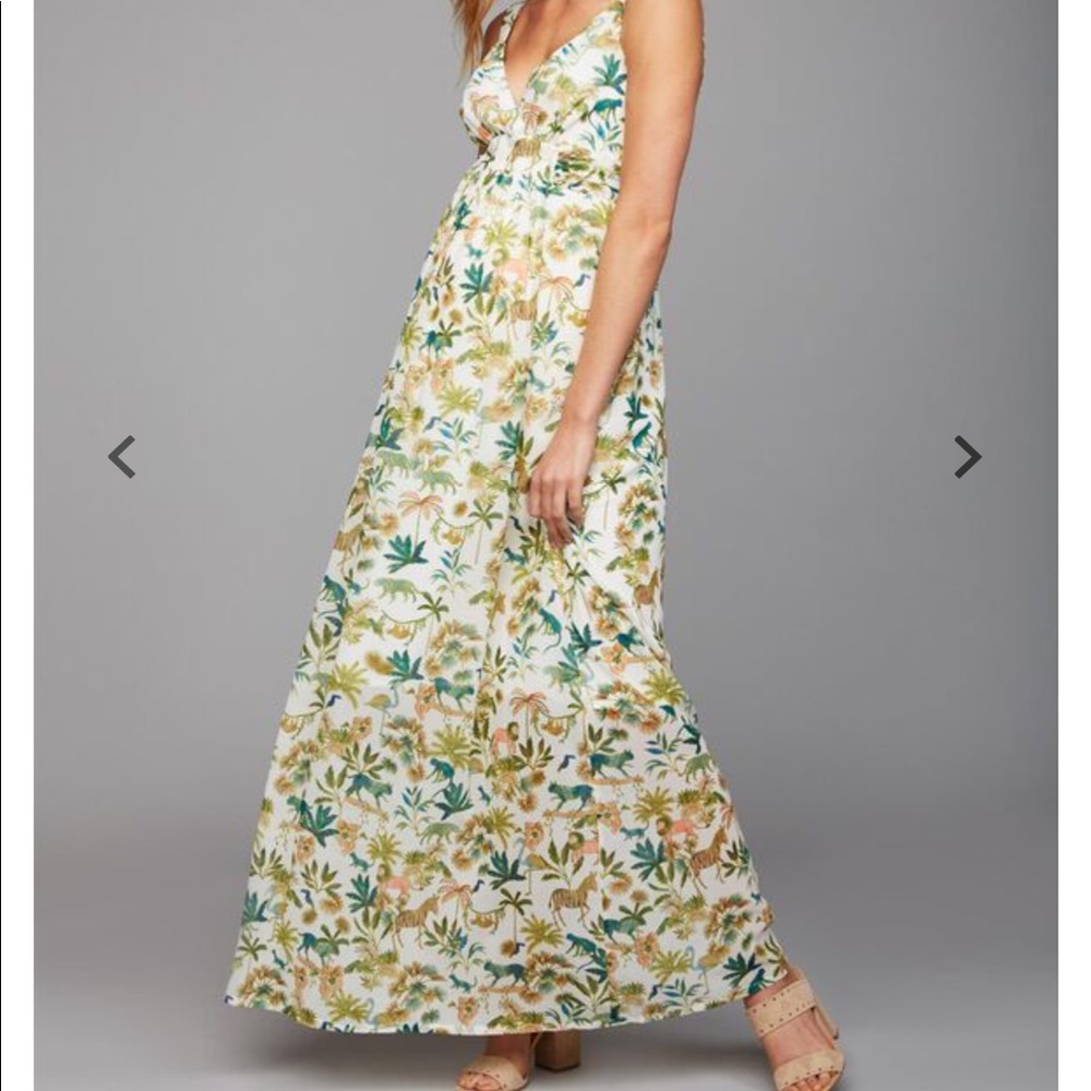 Pietro Brunelli Floral Maxi Dress - White and Green